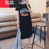 YIBUSHENG正肩设计感宽松长款连衣裙季百搭休闲显瘦中长款T恤裙薄款