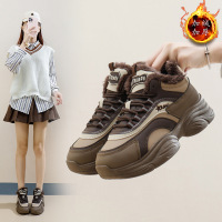 女式棉鞋冬季新款马丁靴女圆头厚底加绒保暖女鞋反绒