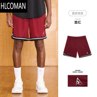 HLCOMAN里夫斯复古红篮球短裤夏季新款男运动短裤轻薄透气百搭休闲裤