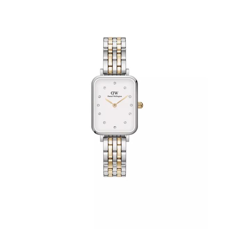 丹尼尔惠灵顿(Daniel Wellington)女表方形双色不锈钢机械表简约时尚水晶表盘优雅腕表