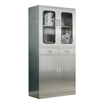 鑫升顺不锈钢文件柜档案柜资料柜储物柜器械柜仪器柜201全不锈钢二斗柜