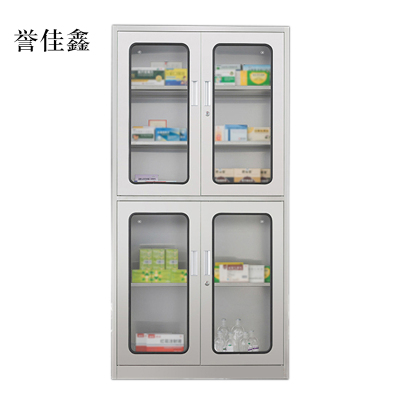 誉佳鑫不锈钢柜子储物柜资料柜档案柜带锁文件柜201上下玻文件柜