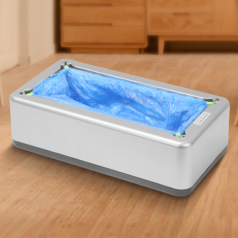 鞋机一次性鞋套机器智能鞋膜机踩脚套盒室内_银灰色_配100只塑料鞋套