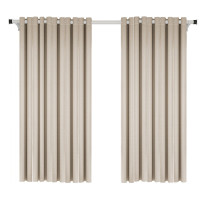 缎面弯条窗帘 窗帘 遮光窗帘 布艺窗帘 100*270cm 米