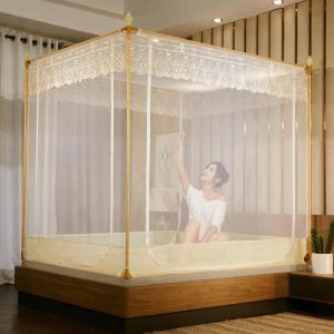 家柏饰(CORATED)新款蚊帐三开拉链坐床式公主风1.5米1.8m床双人家用方顶蒙古包