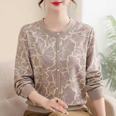 加绒保暖妈妈装上衣冬季保暖小衫中年人毛线衫40-60岁冬款衣服女