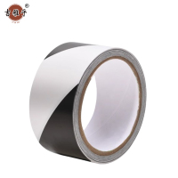 吉雅乎 消防通道地标贴 警示地贴胶带 地面标识 PVC黑白宽4.8cm 1卷16米 /卷