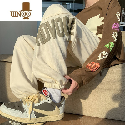 YANXU欧美街头束脚休闲裤子男士青少年户外露营抽绳情侣运动卫裤