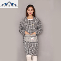 棉长袖围裙罩衣大人时尚女家用厨房做饭大人男套褂反穿衣工作服 三维工匠