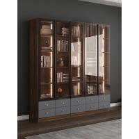 森美人北欧书柜带玻璃落地置物架简约现代客厅家用大书橱书房书架