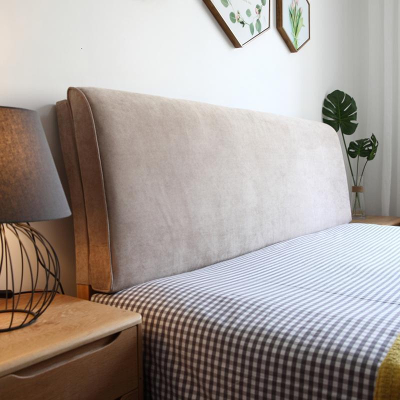 美帮汇定制北欧实木床上靠垫榻榻米无床头板软包自粘布艺罩可拆洗 浅咖色 无床头款150*58*10CM