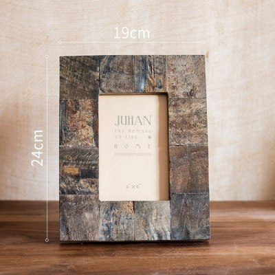 美帮汇印度牛角牛骨相框 手工艺术摆件桌面装饰 样板间 印度进口牛角相框(拼格4*6“) 其他尺寸