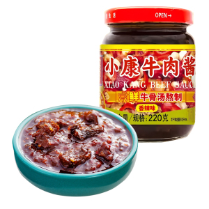 小康(XIAOKANG) 牛肉酱香辣味220g/瓶 调味酱咸菜酱肉酱辣椒酱