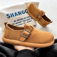 大码2026春季新款舒适勃肯复古圆头男士简约轻便套脚休闲潮鞋