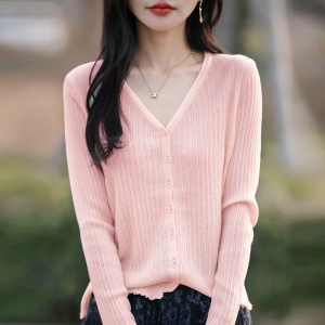 短款针织开衫外套女2025秋冬长袖韩版多巴胺穿搭修身毛衣打底衫