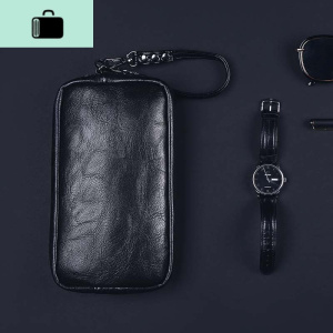 新款潮流皮质时尚潮男手包 百搭休闲手腕包 青年手拿包手机包潮包NEW LAKE 黑色男士手拿包 黑色