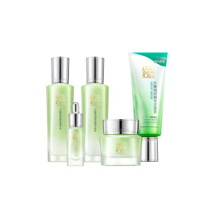 (PECHOIN)百雀羚套装护肤套装 水嫩倍现组合五件套 洁面+精华水+精华乳液+精华霜+眼精华 保湿补水新老款随机