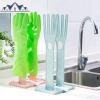 塑料家务手套晾晒架沥水架抹布收纳架 厨房台面带沥水盘厨具挂架 三维工匠