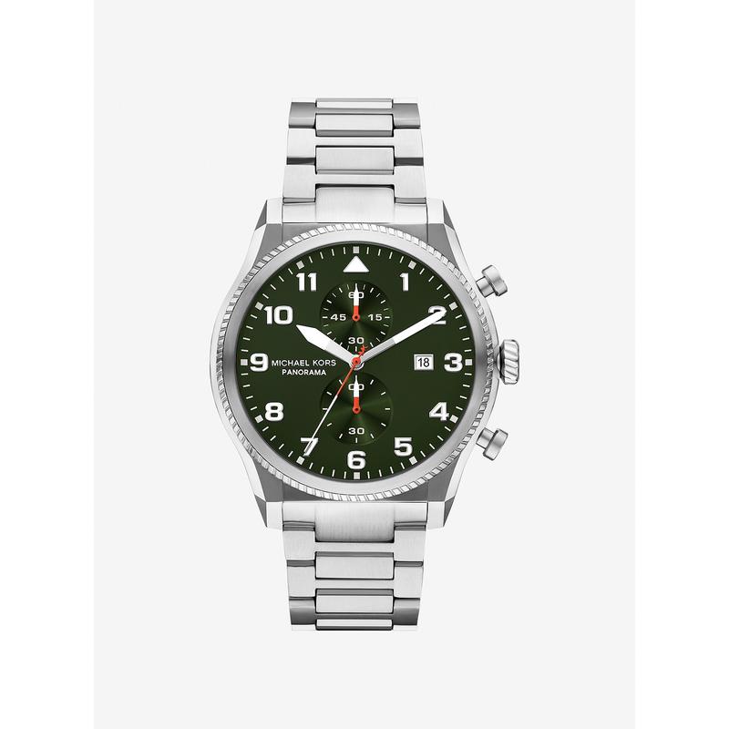 Michael Kors手表银色商务运动石英男表防水防刮橄榄腕表