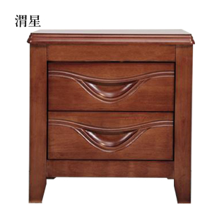 渭星床头柜简约现代卧室床边储物柜升级款胡桃色50*41*50cm