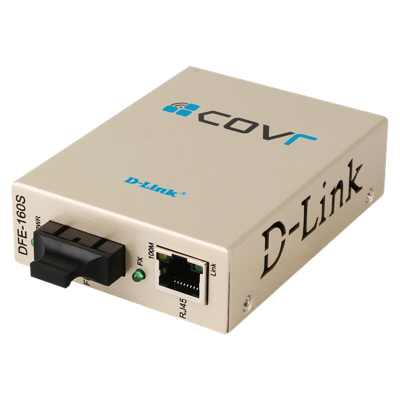 友讯（D-Link）DFE-160S百兆单模双芯双纤20公里RJ-45互转SC光纤收发器光电转换器