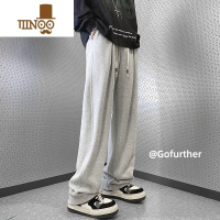 YANXU休闲裤男春季直筒宽松潮牌拖地运动裤子韩版潮流ins高街灰色卫裤