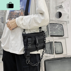 斜挎包潮牌男士休闲包包日系机能风信封包原宿学生背包手机单肩包NEW LAKE 黑色男士斜挎包