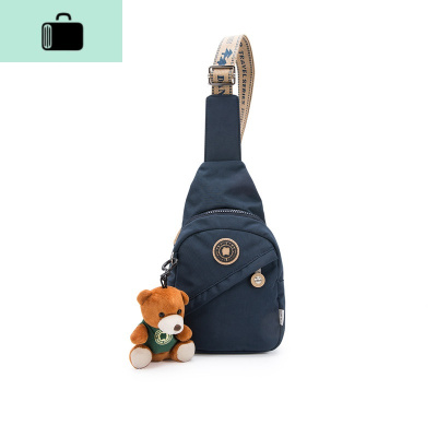 爱旅行胸包个性男女休闲斜挎包小包轻布包DMB9918073NEW LAKE 深蓝色女斜挎包