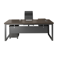 慧采云 办公家具老板桌职员办公桌简约现代时尚经理桌板式钢架桌主管桌1.4m