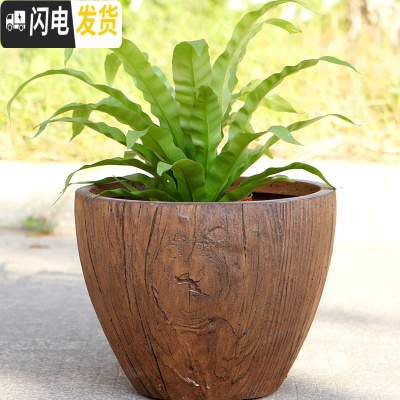 三维工匠水泥花盆定制定做大号简约创意个性现代客厅落地阳台别墅酒店园林 38*38*30 大花盆容器