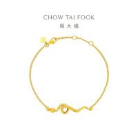 周大福蛇年生肖灵蛇足金黄金手链女计价(工费480元)EOF1291七夕礼物