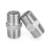 艾菲勒 304不锈钢六角外丝冷镦外牙双对丝螺纹对接水管接头DN15