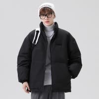 情侣羽绒服秋冬季立领纯色男女同款休闲时尚加厚保暖百搭男士外套