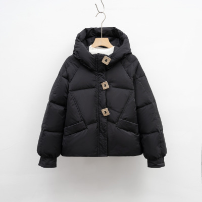 冬季新款韩版糖方扣羽绒服宽松学生小个子连帽面包服外套