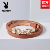花花公子皮带女装饰百搭真皮细腰正品新款可调节通勤休闲细款腰带
