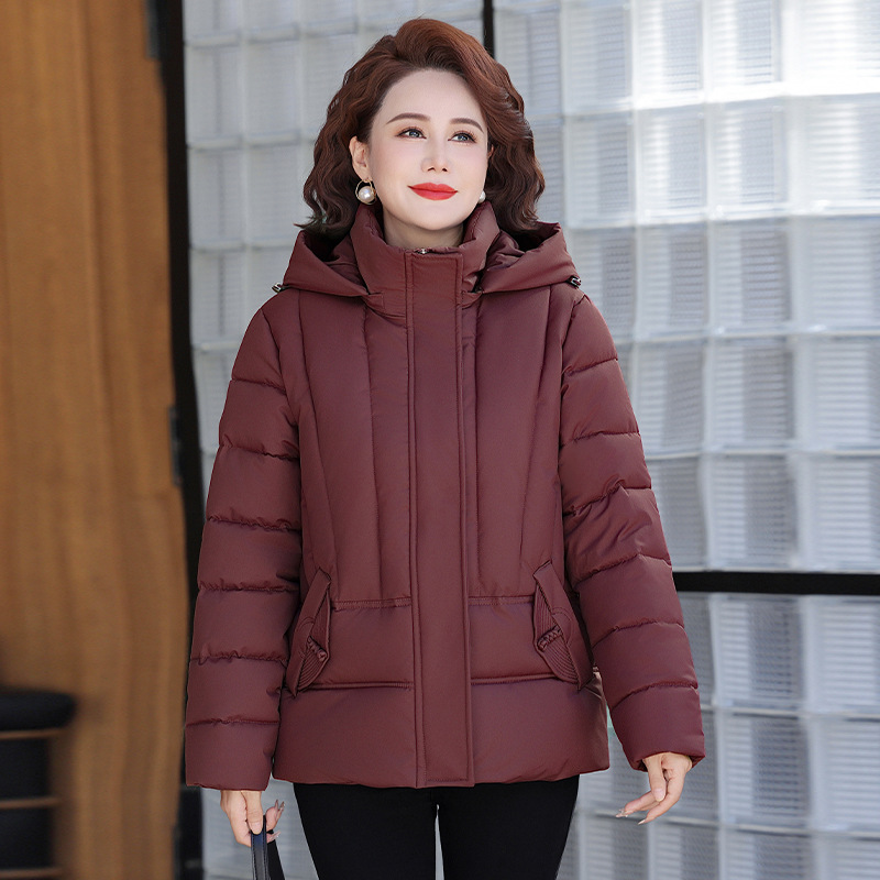 大码宽松中老年女加大加肥中年妈妈装50岁显瘦冬装棉衣棉服保暖女