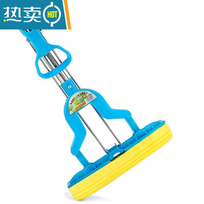 敬平吸水海绵拖把可伸缩对折式挤水家用胶棉拖把头地拖拖布免手洗