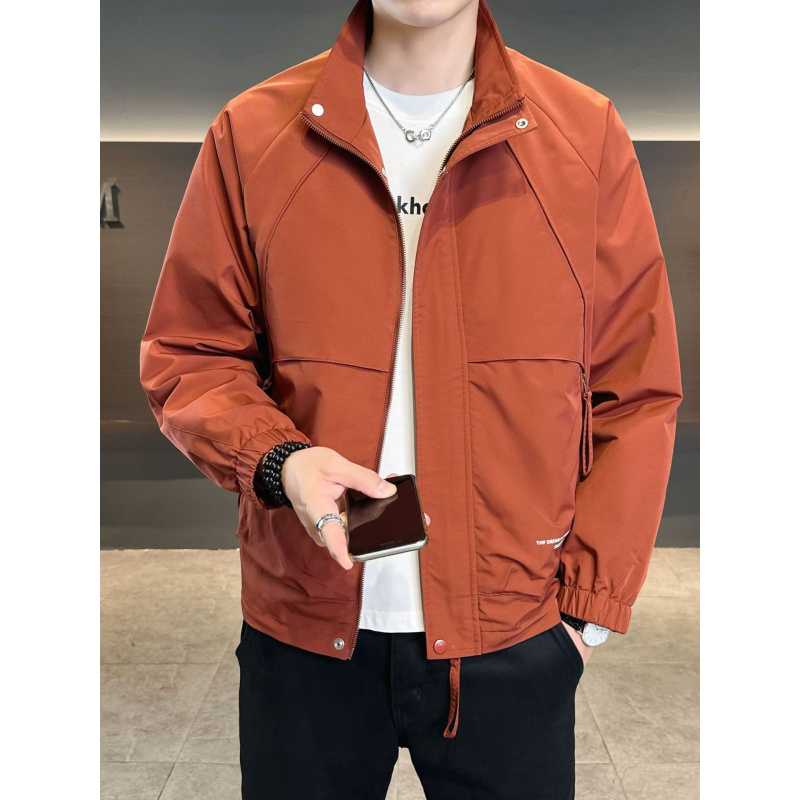 春秋季新款休闲夹克外套潮流工装立领宽松时尚青年百搭帅气上衣男