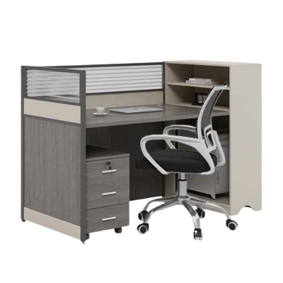 DXBG职员电脑桌现代简约员工位办公桌位桌椅结合屏风员工位单人位(含柜椅)