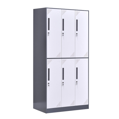 臻远ZY-GYGC-4拆装更衣柜窄边储物柜 灰白套色六门更衣柜