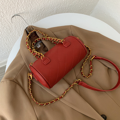 NEWLAKE秋冬链条手提包女包包2020新款网红时尚圆筒包小众设计单肩斜挎包手提包女