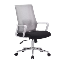 迅迈 灰背+黑垫转椅 办公椅 会议椅 会客椅 培训椅 麻将椅 钢架椅网布舒适电脑椅500*530*1030mm