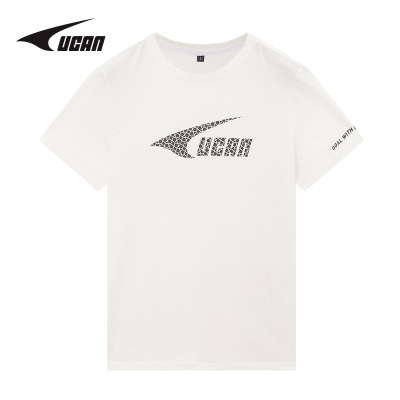 锐克UCAN2021年春夏新款男士潮流时尚韩版通勤简约百搭休闲时尚运动系列半袖上衣室内户外旅游跑步国潮针织圆领T恤