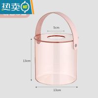 敬平桌面创意卷纸筒圆筒茶几收纳盒抽纸卷纸盒客厅多功能卫生间纸巾盒 升级透粉色 带盖