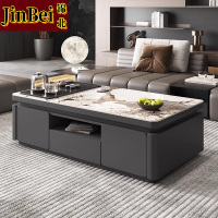 锦北 岩板面茶几客厅茶台烧水壶一体桌家用泡茶台办公室茶桌 1.2米深灰