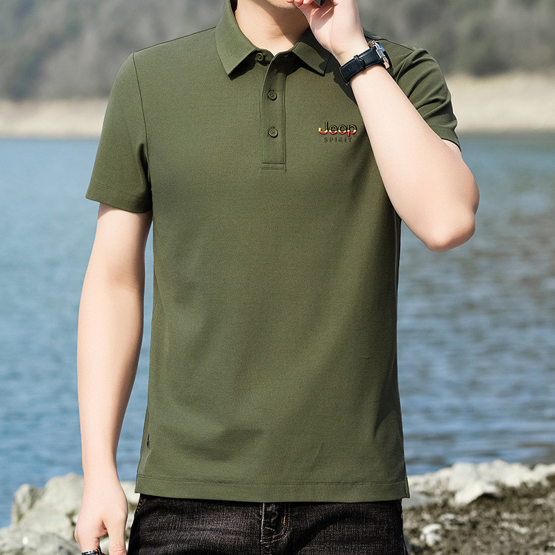 JEEP吉普正品男士POLO衫夏季新款商务透气纽扣品牌日常大码男装