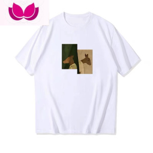 七斓T恤潮男士短袖套白色宽松体恤工装五分短裤套装夏季