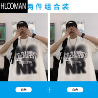 HLCOMAN260g短袖T恤男款夏季美式复古潮牌宽松大码oversize高街体恤