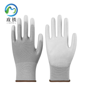 玫铁 PU浸胶涂掌手套 灰色/XL码 双