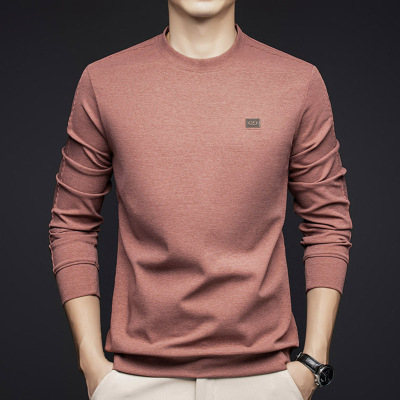 300克超柔男士卫衣秋季新款圆领套头中年时尚休闲长袖T恤男